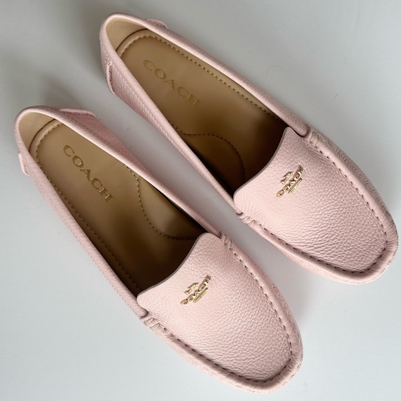 Coach Marley Driving Moc Loafer in Light Rose Pink Pebble Grain Leather 8.5 - Picture 2 of 9